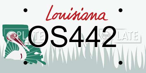 OS442 Louisiana License Plate