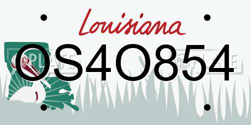 OS4O854 Louisiana License Plate