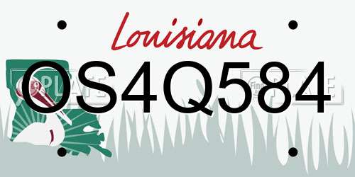 OS4Q584 Louisiana License Plate