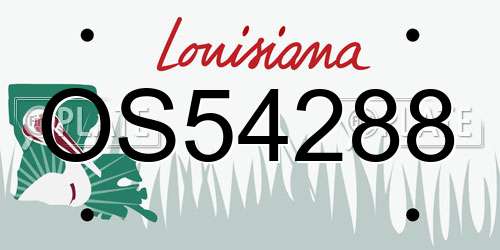 OS54288 Louisiana License Plate