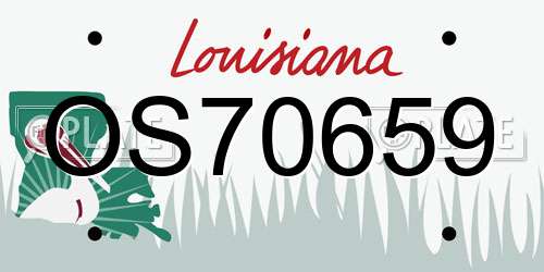 OS70659 Louisiana License Plate