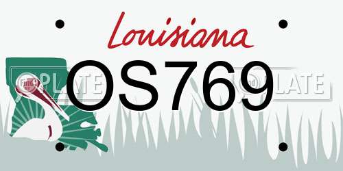 OS769 Louisiana License Plate