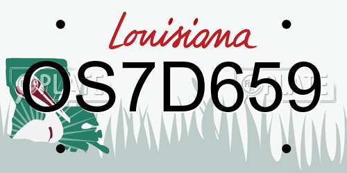 OS7D659 Louisiana License Plate