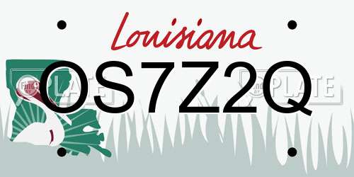 OS7Z2Q Louisiana License Plate