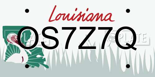 OS7Z7Q Louisiana License Plate