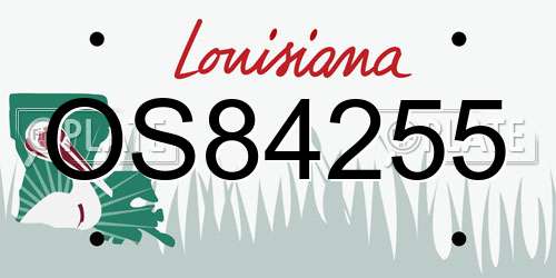 OS84255 Louisiana License Plate