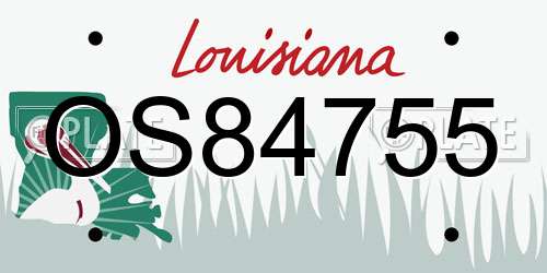 OS84755 Louisiana License Plate