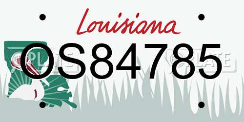 OS84785 Louisiana License Plate