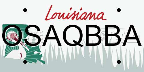 OSAQBBA Louisiana License Plate