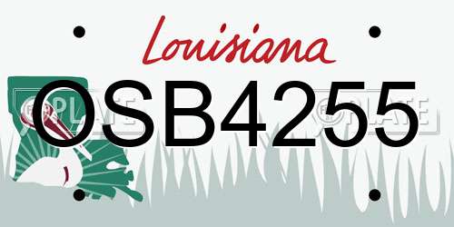 OSB4255 Louisiana License Plate