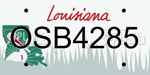 OSB4285 Louisiana License Plate