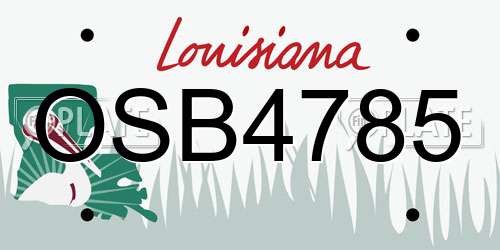 OSB4785 Louisiana License Plate