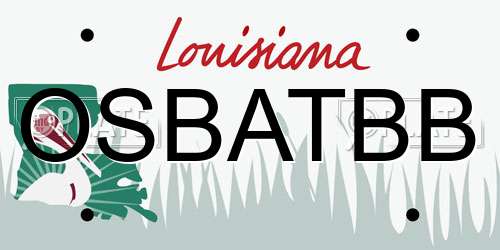 OSBATBB Louisiana License Plate