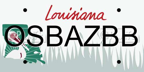 OSBAZBB Louisiana License Plate