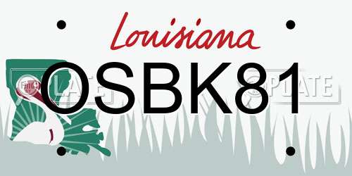 OSBK81 Louisiana License Plate