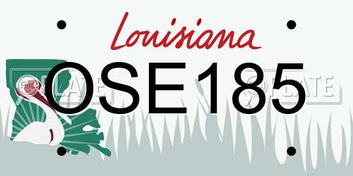 OSE185 Louisiana License Plate