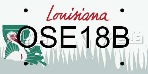 OSE18B Louisiana License Plate