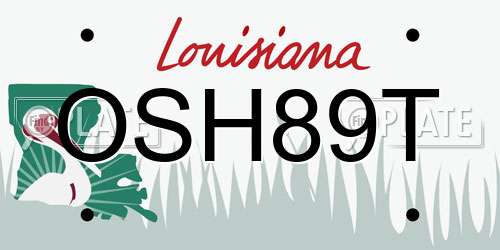 OSH89T Louisiana License Plate
