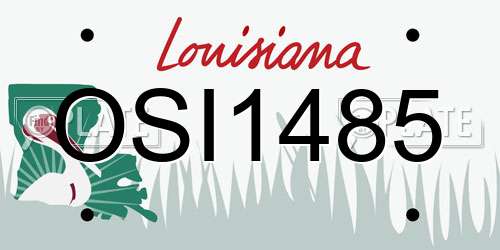 OSI1485 Louisiana License Plate