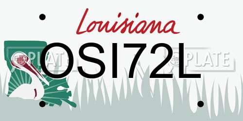OSI72L Louisiana License Plate