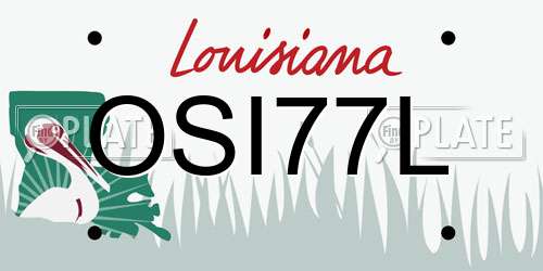 OSI77L Louisiana License Plate