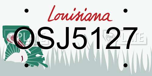 OSJ5127 Louisiana License Plate