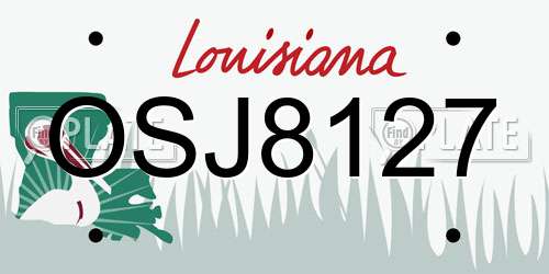 OSJ8127 Louisiana License Plate