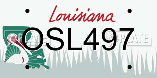 OSL497 Louisiana License Plate