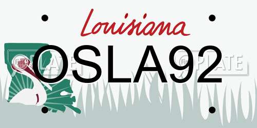 OSLA92 Louisiana License Plate
