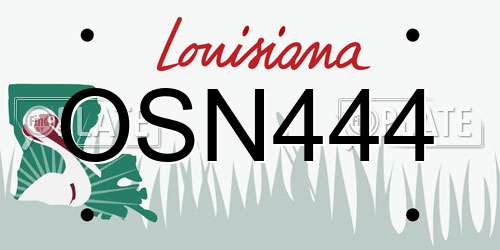 OSN444 Louisiana License Plate
