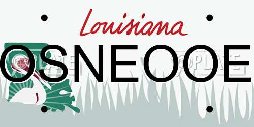 OSNEOOE Louisiana License Plate