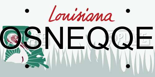 OSNEQQE Louisiana License Plate