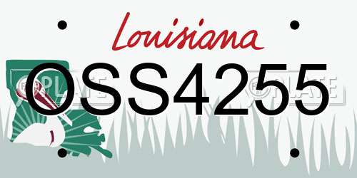 OSS4255 Louisiana License Plate