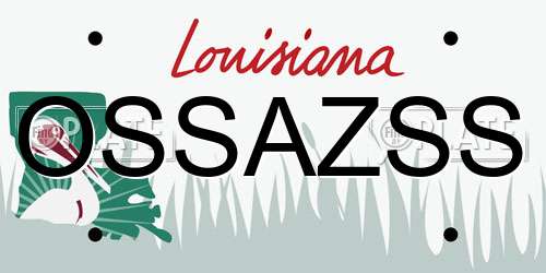 OSSAZSS Louisiana License Plate