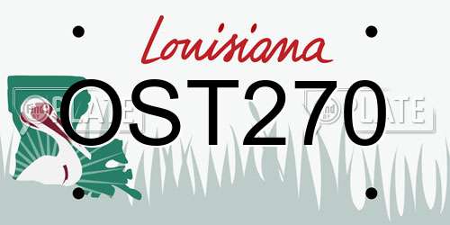 OST270 Louisiana License Plate