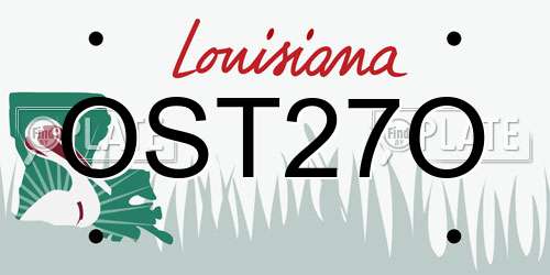 OST27O Louisiana License Plate