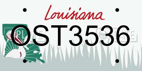 OST3536 Louisiana License Plate