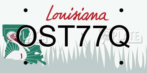 OST77Q Louisiana License Plate