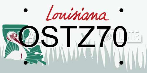 OSTZ70 Louisiana License Plate