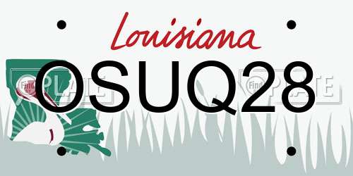 OSUQ28 Louisiana License Plate