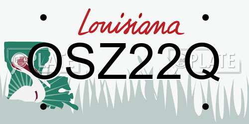 OSZ22Q Louisiana License Plate