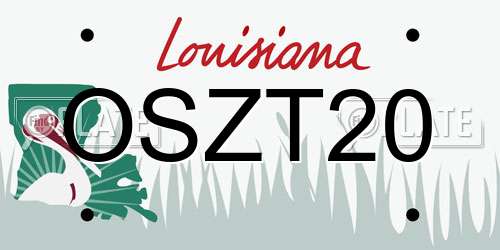 OSZT20 Louisiana License Plate