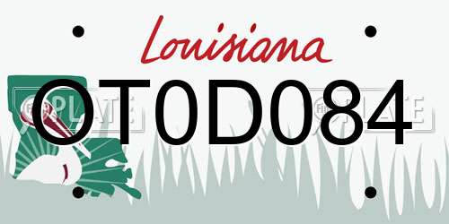 OT0D084 Louisiana License Plate