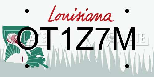 OT1Z7M Louisiana License Plate