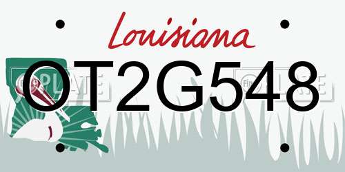 OT2G548 Louisiana License Plate