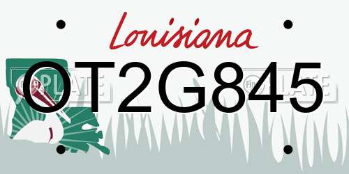 OT2G845 Louisiana License Plate