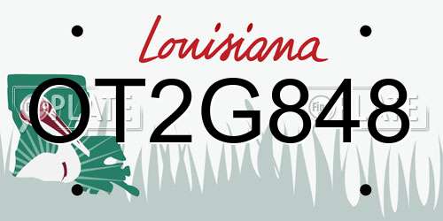 OT2G848 Louisiana License Plate