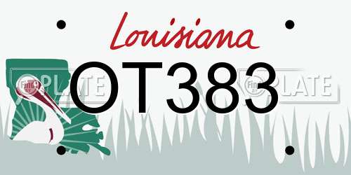 OT383 Louisiana License Plate