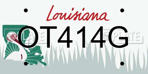 OT414G Louisiana License Plate