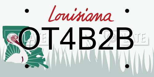 OT4B2B Louisiana License Plate